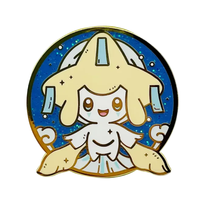 Jirachi Gold Circle Pin