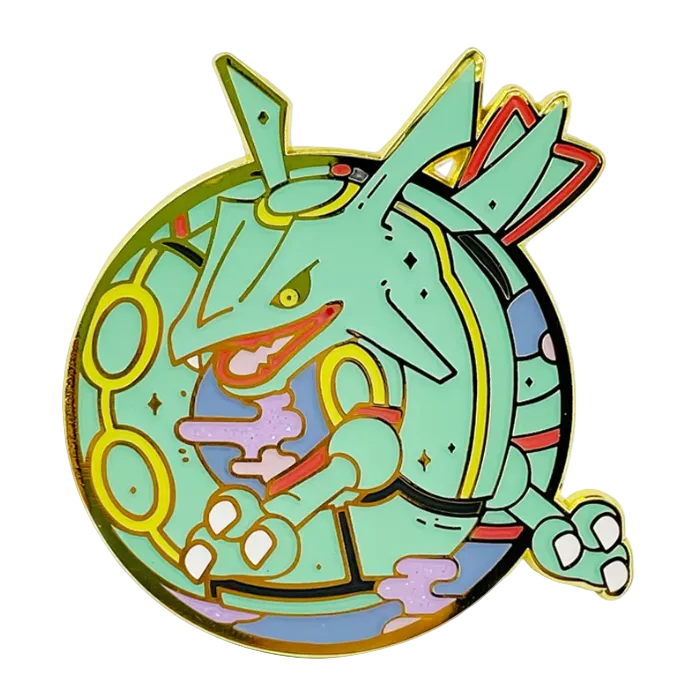 Rayquaza Gold Circle Pin