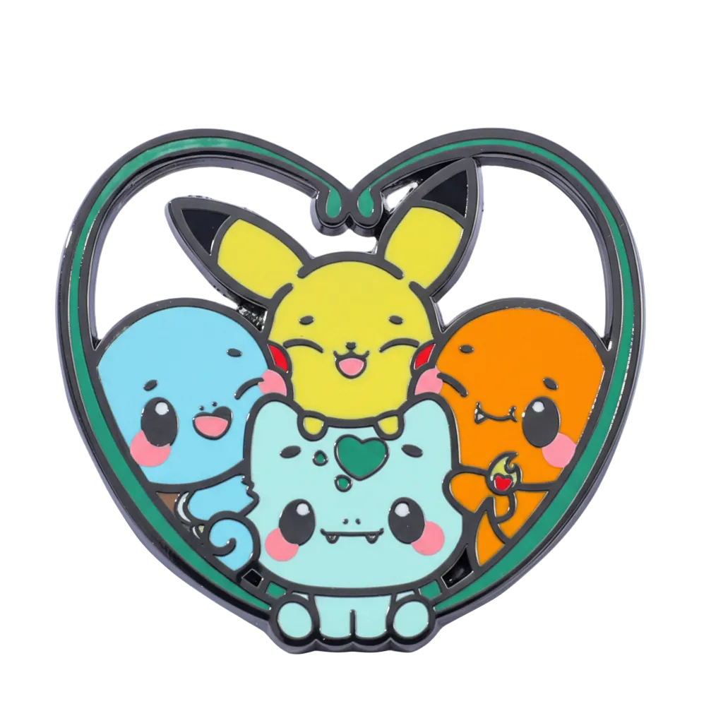 Kanto Starter Friends Heart Pin