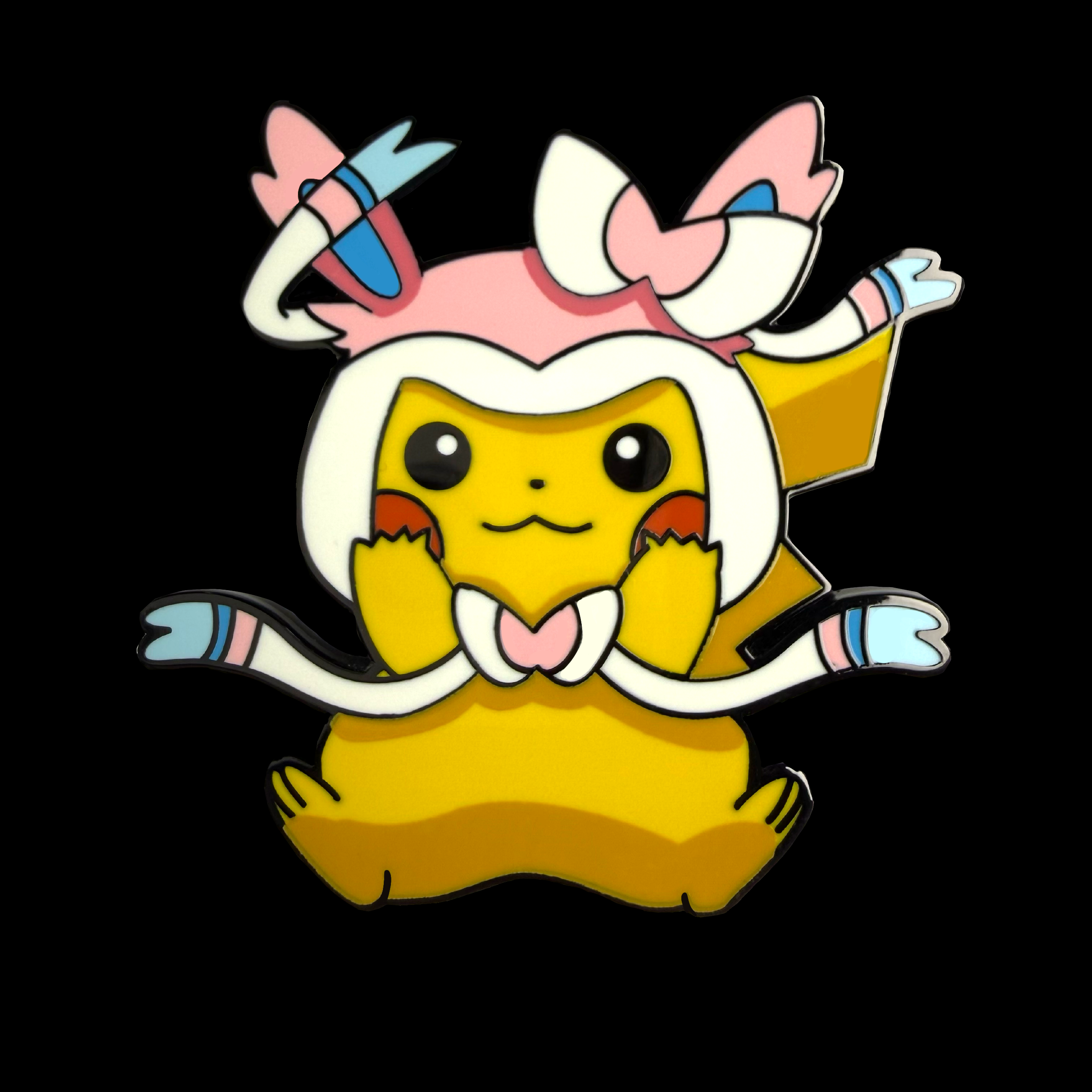 Pikachu Sylveon Poncho Pin