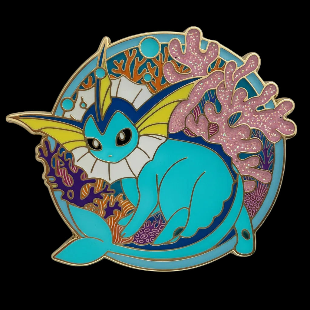 Vaporeon Floral Pin